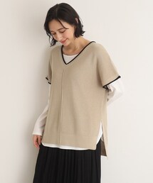 SHOO・LA・RUE | 【2点セット】ロールネックVネックベスト＋ロンTセット(その他トップス)