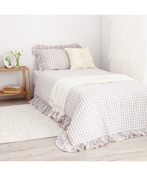 Francfranc♡ギャザーリボン掛け布団カバー シングル ＆枕カバーセット