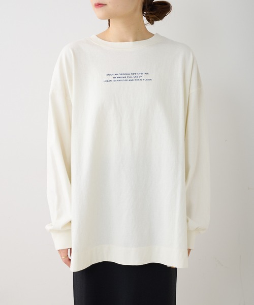 PUAL CE CIN（ピュアルセシン）の「ロゴプリント2WAYカットソー（Tシャツ/カットソー・レディース・ピンク/ベージュ/オフホワイト/ブルー・FREE）」の5枚目の写真