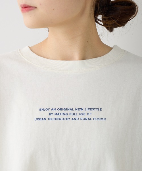 PUAL CE CIN（ピュアルセシン）の「ロゴプリント2WAYカットソー（Tシャツ/カットソー・レディース・ピンク/ベージュ/オフホワイト/ブルー・FREE）」の9枚目の写真