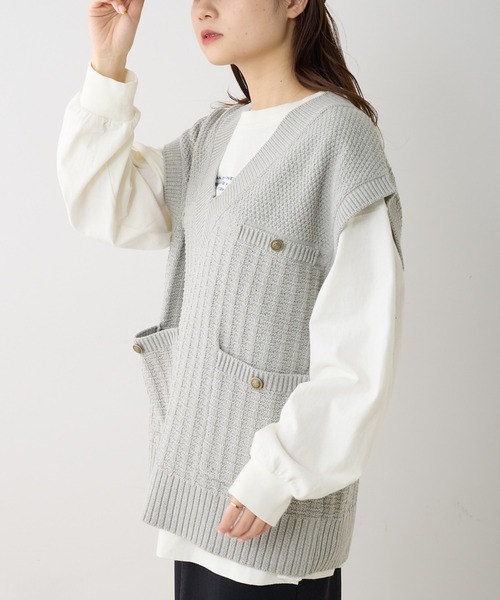 PUAL CE CIN（ピュアルセシン）の「ロゴプリント2WAYカットソー（Tシャツ/カットソー・レディース・ピンク/ベージュ/オフホワイト/ブルー・FREE）」の21枚目の写真