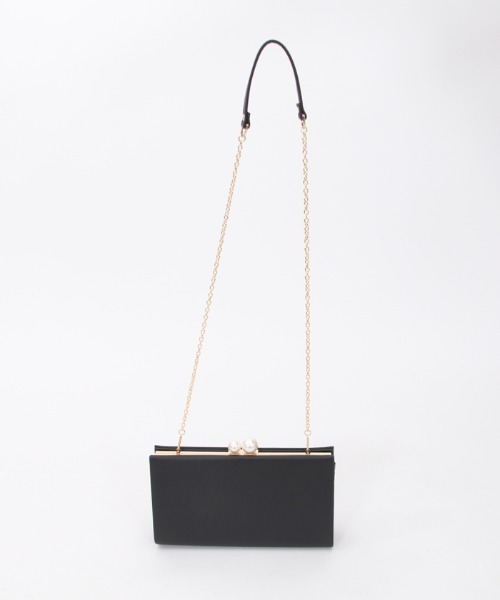 axes femme（アクシーズファム）の「パール金具クラッチバッグ（クラッチバッグ・レディース・ベージュ/ブラック・FREE）」の3枚目の写真