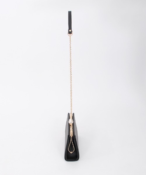 axes femme（アクシーズファム）の「パール金具クラッチバッグ（クラッチバッグ・レディース・ベージュ/ブラック・FREE）」の4枚目の写真