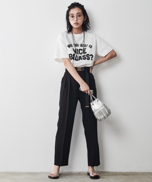 CHIC STYLE（シックスタイル）の「＜大きいサイズ＞ベルト付テーパードパンツ シックスタイル（その他パンツ・レディース・ブラック/モカ・L/LL/4L/5L/3L）」の10枚目の写真