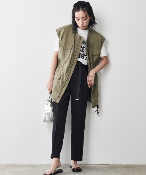 CHIC STYLE（シックスタイル）の「＜大きいサイズ＞ベルト付テーパードパンツ シックスタイル（その他パンツ・レディース・ブラック/モカ・L/LL/4L/5L/3L）」の18枚目の写真