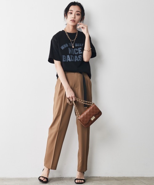 CHIC STYLE（シックスタイル）の「＜大きいサイズ＞ベルト付テーパードパンツ シックスタイル（その他パンツ・レディース・ブラック/モカ・L/LL/4L/5L/3L）」の13枚目の写真