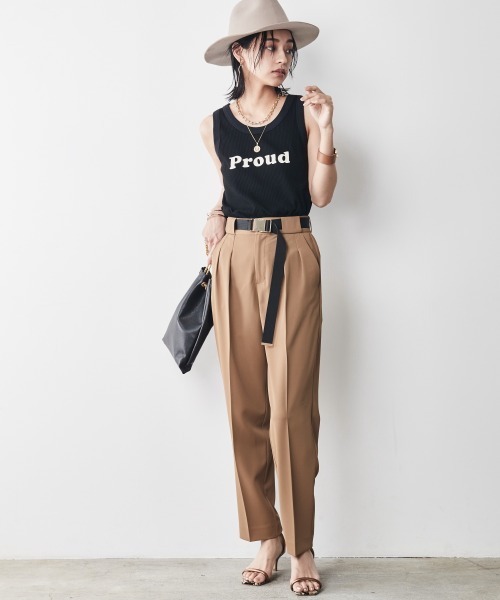 CHIC STYLE（シックスタイル）の「＜大きいサイズ＞ベルト付テーパードパンツ シックスタイル（その他パンツ・レディース・ブラック/モカ・L/LL/4L/5L/3L）」の20枚目の写真