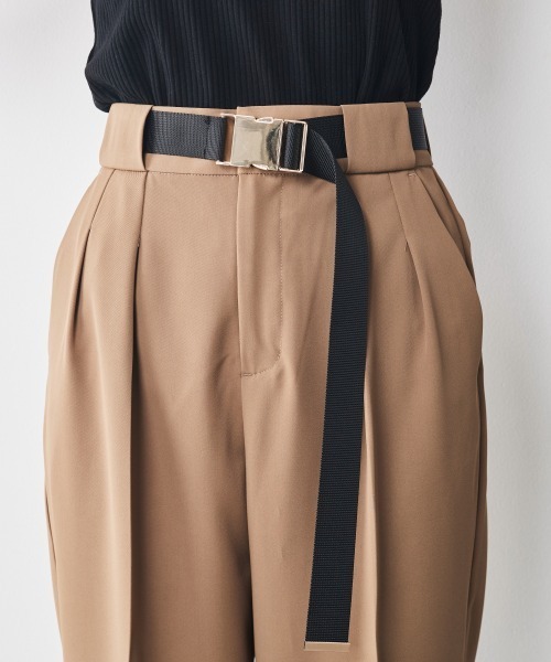 CHIC STYLE（シックスタイル）の「＜大きいサイズ＞ベルト付テーパードパンツ シックスタイル（その他パンツ・レディース・ブラック/モカ・L/LL/4L/5L/3L）」の22枚目の写真