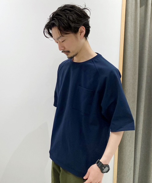 Grand PARK(グランドパーク)の「圧縮マイクロ鹿の子半袖スウェット(セットアップ対応アイテム)(Tシャツ/カットソー・メンズ・ブラック/ホワイト/ネイビー/グレー・X-LARGE/MEDIUM/LARGE)」の1枚目の写真