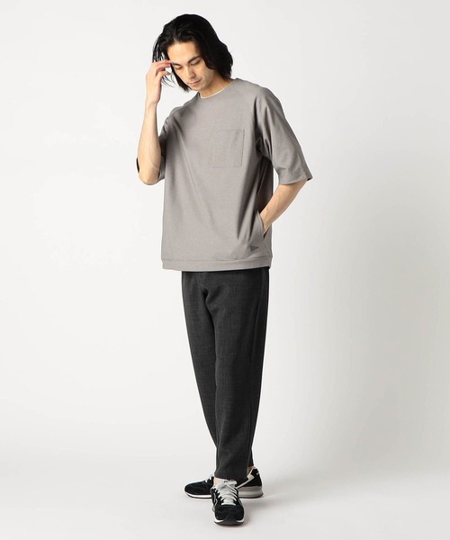 Grand PARK(グランドパーク)の「圧縮マイクロ鹿の子半袖スウェット(セットアップ対応アイテム)(Tシャツ/カットソー・メンズ・ブラック/ホワイト/ネイビー/グレー・X-LARGE/MEDIUM/LARGE)」の6枚目の写真