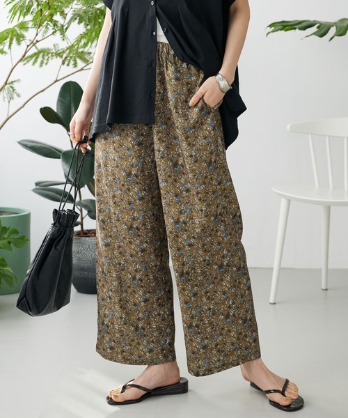 CRAFT STANDARD BOUTIQUE(クラフトスタンダードブティック)の「総花柄イージーパンツ ◆(その他パンツ・レディース・ナチュラル/イエロー・FREE)」の1枚目の写真