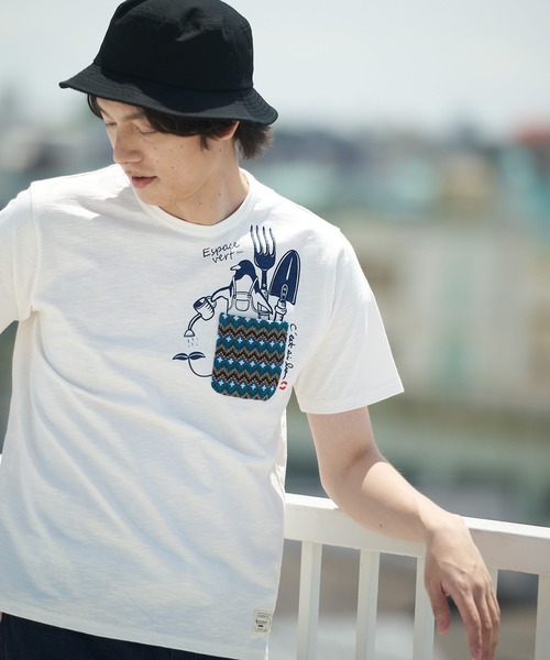 Blue Standard (ブルースタンダード)の「【BLUE STANDARD/ブルースタンダード】別注 ペンギンポケット付き Tシャツ ジャガード スラブ さらさら素材(Tシャツ/カットソー・メンズ・その他4/その他3/その他2/その他1/その他・LARGE/SMALL/X-LARGE/MEDIUM)」の5枚目の写真