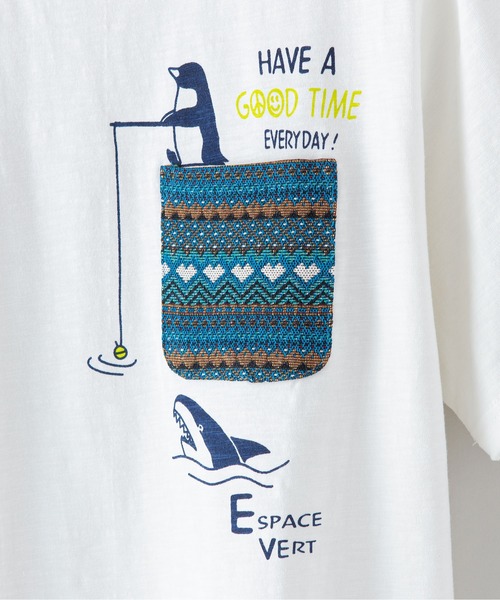 Blue Standard (ブルースタンダード)の「【BLUE STANDARD/ブルースタンダード】別注 ペンギンポケット付き Tシャツ ジャガード スラブ さらさら素材(Tシャツ/カットソー・メンズ・その他4/その他3/その他2/その他1/その他・LARGE/SMALL/X-LARGE/MEDIUM)」の7枚目の写真