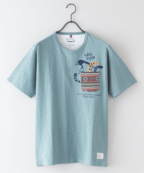 Blue Standard (ブルースタンダード)の「【BLUE STANDARD/ブルースタンダード】別注 ペンギンポケット付き Tシャツ ジャガード スラブ さらさら素材(Tシャツ/カットソー・メンズ・その他4/その他3/その他2/その他1/その他・LARGE/SMALL/X-LARGE/MEDIUM)」の10枚目の写真