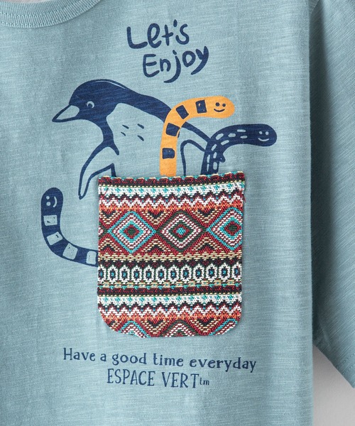 Blue Standard (ブルースタンダード)の「【BLUE STANDARD/ブルースタンダード】別注 ペンギンポケット付き Tシャツ ジャガード スラブ さらさら素材(Tシャツ/カットソー・メンズ・その他4/その他3/その他2/その他1/その他・LARGE/SMALL/X-LARGE/MEDIUM)」の11枚目の写真