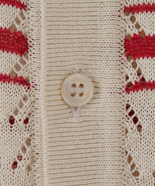 ALLEGE(アレッジ)の「【ALLEGE / アレッジ】OPENWARK BORDER CARDIGAN(カーディガン/ボレロ・メンズ・ベージュ/ブラック・3/4)」の9枚目の写真