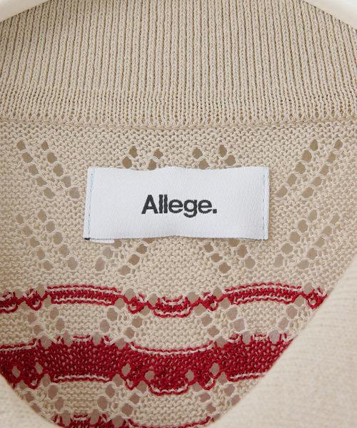 ALLEGE(アレッジ)の「【ALLEGE / アレッジ】OPENWARK BORDER CARDIGAN(カーディガン/ボレロ・メンズ・ベージュ/ブラック・3/4)」の12枚目の写真