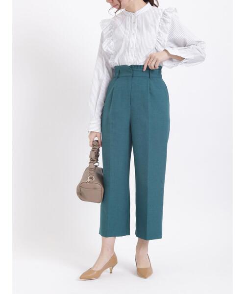 Te chichi(テチチ)の「麻調フリルベルトワイドクロップトパンツ(その他パンツ・レディース・ベージュ/ネイビー/グリーン・SMALL/MEDIUM)」の12枚目の写真
