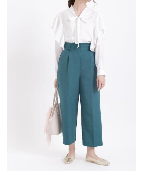 Te chichi(テチチ)の「麻調フリルベルトワイドクロップトパンツ(その他パンツ・レディース・ベージュ/ネイビー/グリーン・SMALL/MEDIUM)」の13枚目の写真