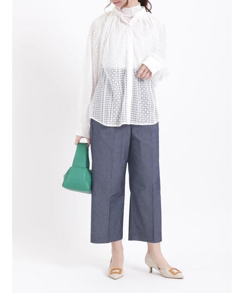 Te chichi(テチチ)の「麻調フリルベルトワイドクロップトパンツ(その他パンツ・レディース・ベージュ/ネイビー/グリーン・SMALL/MEDIUM)」の16枚目の写真