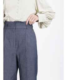 Te chichi | 麻調フリルベルトワイドクロップトパンツ(その他パンツ)