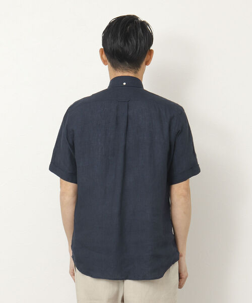 NOLLEY'S goodman（ノーリーズグッドマン）の「クジラ刺しゅう リネンボタンダウン半袖シャツ（シャツ/ブラウス・メンズ・ネイビー/レッド/ブラック/イエロー/ブルー・S/M/L/XL）」の21枚目の写真