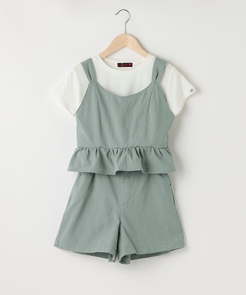 LOVETOXIC（ラブトキシック）の「ビスチェショートパンツ半T3点SET（シャツワンピース・キッズ・ブルー/マルチ/グリーン・L/SS/M/S）」の19枚目の写真