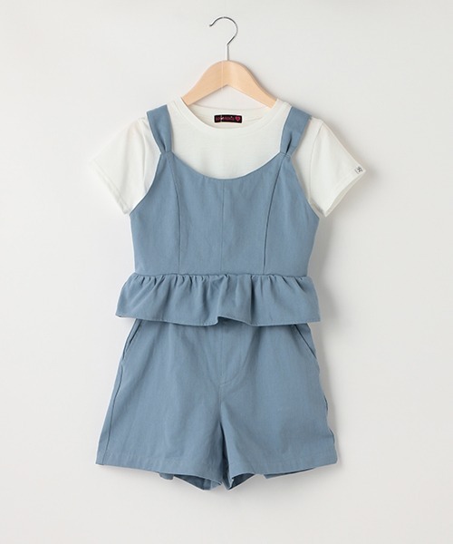 LOVETOXIC（ラブトキシック）の「ビスチェショートパンツ半T3点SET（シャツワンピース・キッズ・ブルー/マルチ/グリーン・L/SS/M/S）」の20枚目の写真