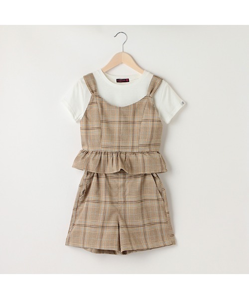 LOVETOXIC（ラブトキシック）の「ビスチェショートパンツ半T3点SET（シャツワンピース・キッズ・ブルー/マルチ/グリーン・L/SS/M/S）」の21枚目の写真