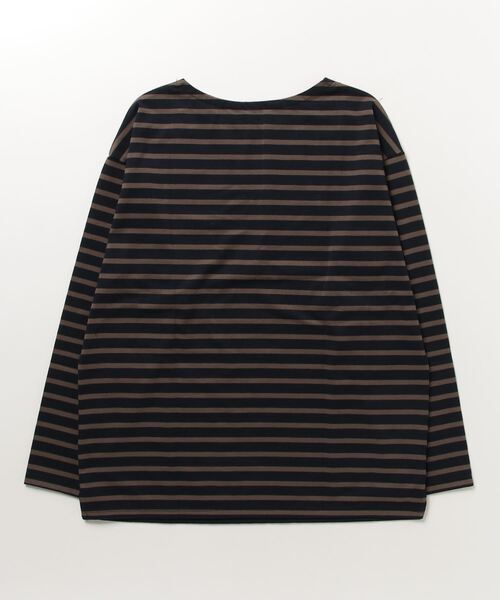 NAVY(ネイビー)の「ボーダーボートネックロングスリーブTシャツ(Tシャツ/カットソー・メンズ・ブラウン/ホワイト/ネイビー/チャコール・M/L/XL)」の5枚目の写真