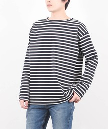 ボーダーボートネックロングスリーブTシャツ