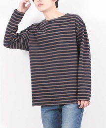 ボーダーボートネックロングスリーブTシャツ