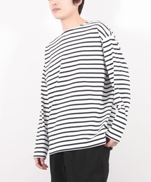 ボーダーボートネックロングスリーブTシャツ