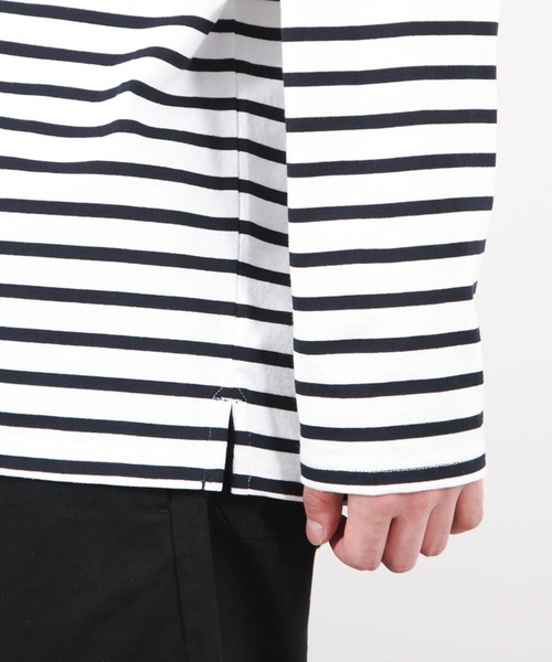 NAVY(ネイビー)の「ボーダーボートネックロングスリーブTシャツ(Tシャツ/カットソー・メンズ・ブラウン/ホワイト/ネイビー/チャコール・M/L/XL)」の10枚目の写真