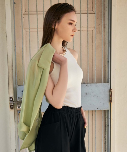 EIMY ISTOIRE（エイミーイストワール）の「カップインタンクトップ（タンクトップ・レディース・ブラック/ホワイト/ベージュ・FREE）」の8枚目の写真