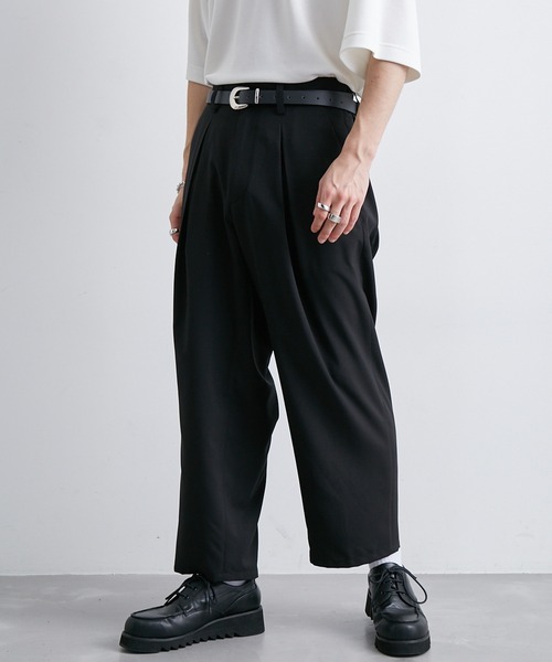  j.n.r.d（ジェー・エヌ・アール・ディー）の「【セットアップ対応】j.n.r.d/AIRYFLOATエアフロートワイドアンクルパンツ（スラックス・メンズ・ブラック/ベージュ/ライトグレー・L/S/M）」の2枚目の写真