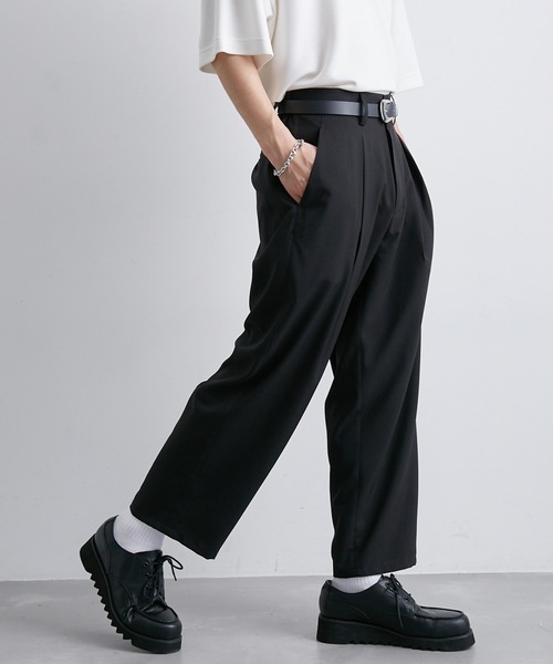  j.n.r.d（ジェー・エヌ・アール・ディー）の「【セットアップ対応】j.n.r.d/AIRYFLOATエアフロートワイドアンクルパンツ（スラックス・メンズ・ブラック/ベージュ/ライトグレー・L/S/M）」の4枚目の写真