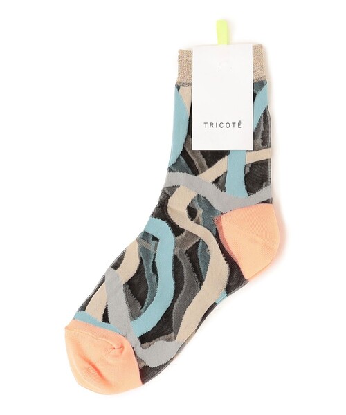 Tricote（トリコテ）の「TRICOTE:メトロ シアー ソックス（ソックス/靴下・レディース・ピンク/ネイビー・ONE SIZE）」の2枚目の写真