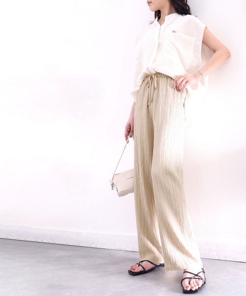 classicalelf（クラシカルエルフ）の「お洒落リラクシー。縦ストライプ柄イージーパンツ（その他パンツ・レディース・アイボリー/ブラック・LARGE/X-LARGE/SMALL/MEDIUM）」の11枚目の写真