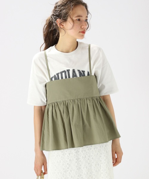 niko and...（ニコアンド）の「リップ&デニム風キャミ（キャミソール・レディース・ブルー/カーキ/チャコール・FREE）」の21枚目の写真