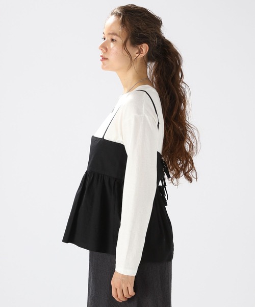 niko and...（ニコアンド）の「リップ&デニム風キャミ（キャミソール・レディース・ブルー/カーキ/チャコール・FREE）」の6枚目の写真