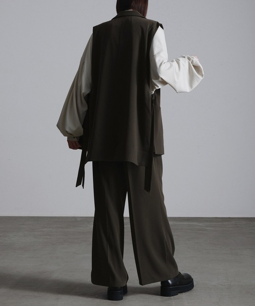 Loose/ルース（ルース）の「ドレープ サイドコードダブルジレベスト【22SS ver】【セットアップ対応】（ベスト・メンズ・チャコールグレー/ダークブラウン・S/M）」の6枚目の写真