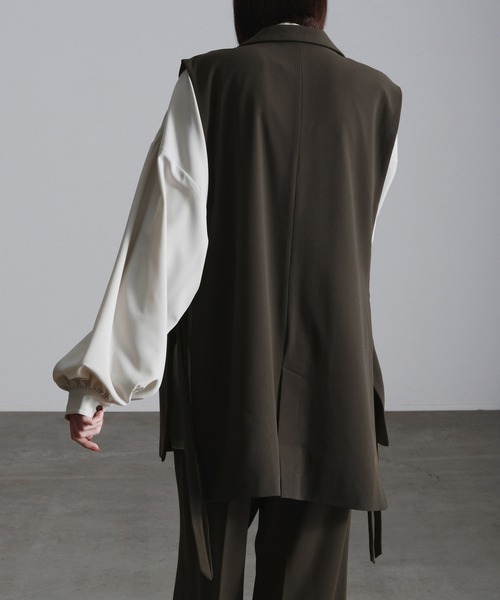 Loose/ルース（ルース）の「ドレープ サイドコードダブルジレベスト【22SS ver】【セットアップ対応】（ベスト・メンズ・チャコールグレー/ダークブラウン・S/M）」の12枚目の写真