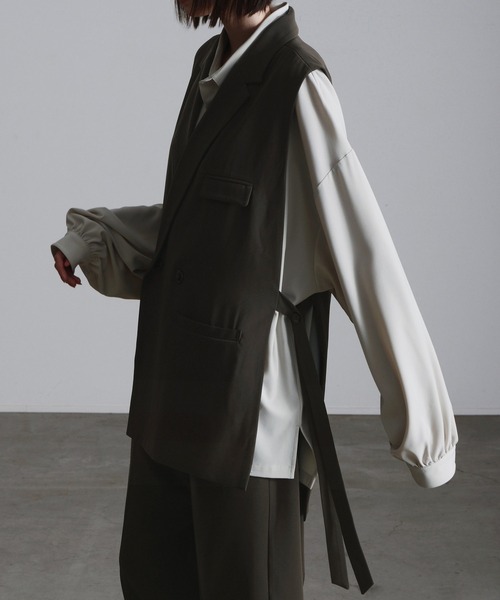 Loose/ルース（ルース）の「ドレープ サイドコードダブルジレベスト【22SS ver】【セットアップ対応】（ベスト・メンズ・チャコールグレー/ダークブラウン・S/M）」の13枚目の写真