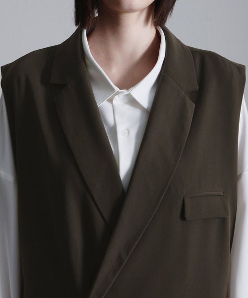 Loose/ルース（ルース）の「ドレープ サイドコードダブルジレベスト【22SS ver】【セットアップ対応】（ベスト・メンズ・チャコールグレー/ダークブラウン・S/M）」の15枚目の写真