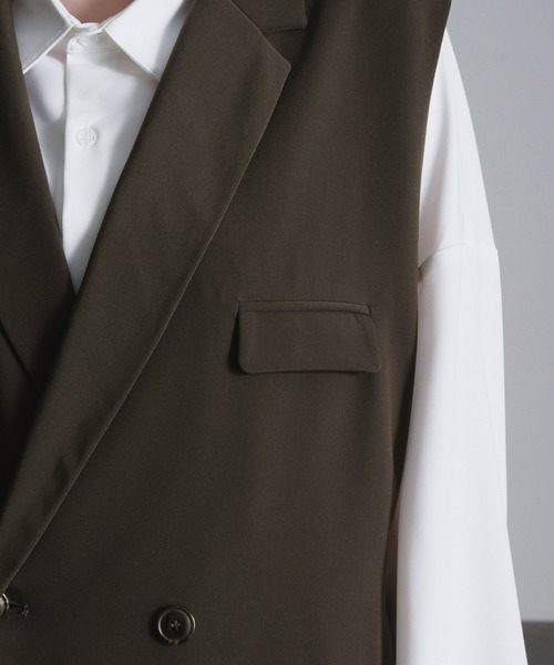 Loose/ルース（ルース）の「ドレープ サイドコードダブルジレベスト【22SS ver】【セットアップ対応】（ベスト・メンズ・チャコールグレー/ダークブラウン・S/M）」の17枚目の写真