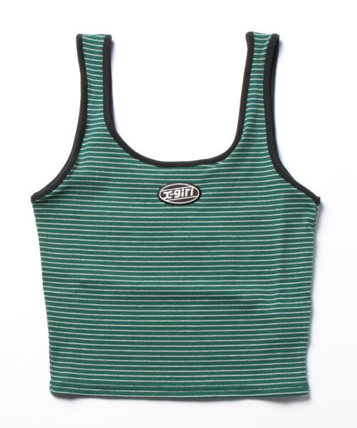 X-girl(エックスガール)の「【X-girl /エックスガール】 OVAL LOGO TANK TOP(タンクトップ・レディース・マルチ/ブラック/グリーン/ホワイト・S/M)」の3枚目の写真