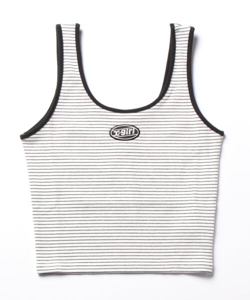 X-girl(エックスガール)の「【X-girl /エックスガール】 OVAL LOGO TANK TOP(タンクトップ・レディース・マルチ/ブラック/グリーン/ホワイト・S/M)」の4枚目の写真
