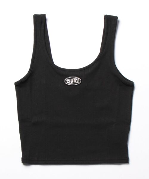X-girl(エックスガール)の「【X-girl /エックスガール】 OVAL LOGO TANK TOP(タンクトップ・レディース・マルチ/ブラック/グリーン/ホワイト・S/M)」の2枚目の写真