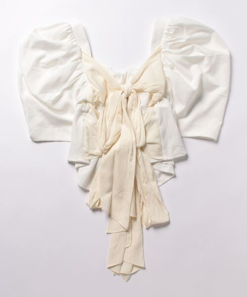 J1U by LA BELLE ETUDE（ジユウバイラベルエチュード）の「デザインスリーブバッグリボンコルセットブラウス（シャツ/ブラウス・レディース・ホワイト/ブラック・FREE）」の22枚目の写真